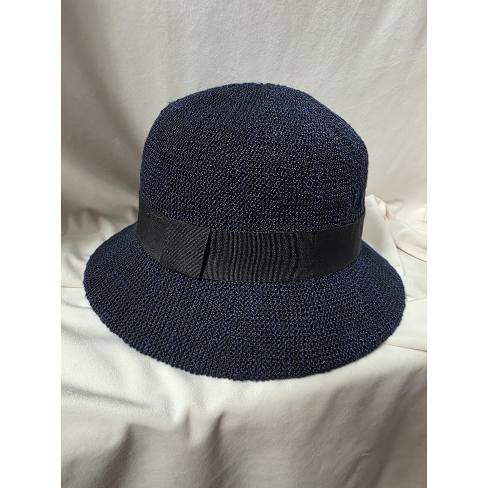 Marcus Adler Navy Woven Bucket Hat Structured Fedora Style
